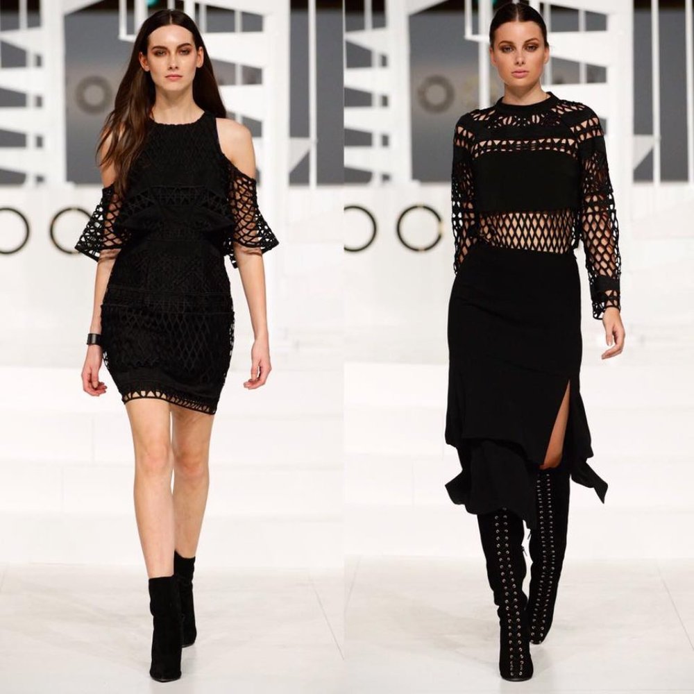 KOOKAI Crown Lace Black Cold Shoulder Mini Dress - Picture 6 of 16